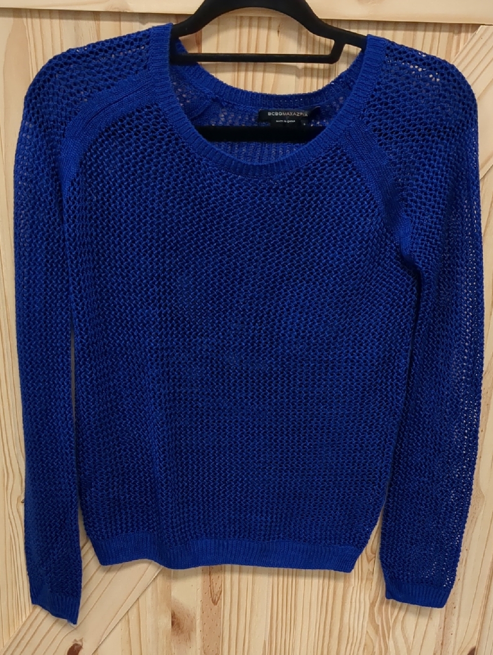 BCBGMaxAzria Cobalt Blue Open Knit Sweater